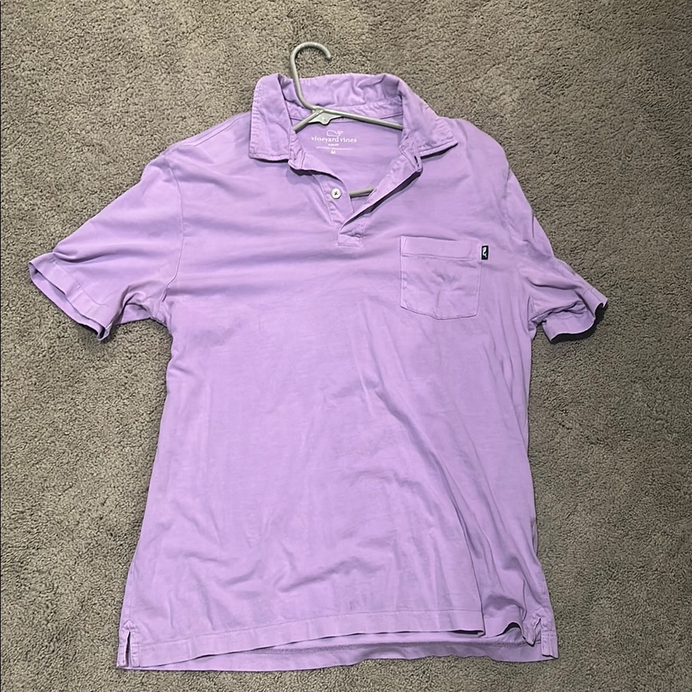 Vineyard Vines Purple Polo Shirt with Embroidery